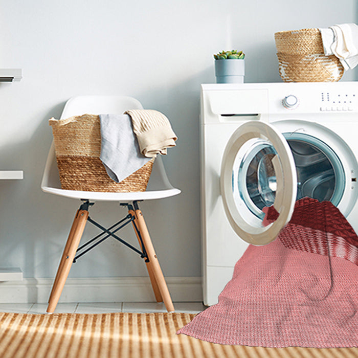 Machine Washable Transitional Tomato Red Rug in a Washing Machine, wshpat232rd