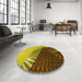 Round Patterned Dark Bronze Brown Rug in a Office, pat232yw