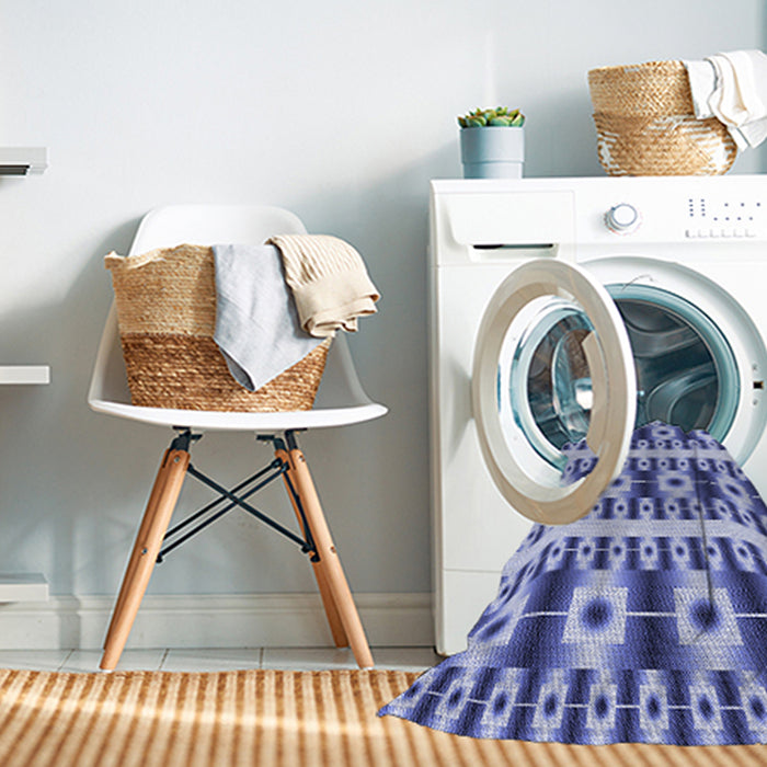 Machine Washable Transitional Blue Rug in a Washing Machine, wshpat2320blu