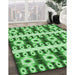 Machine Washable Transitional Green Rug in a Family Room, wshpat2320grn