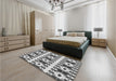 Patterned Platinum Silver Gray Rug in a Bedroom, pat2320gry