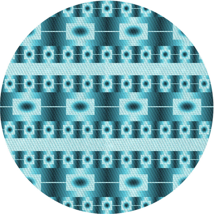 Square Patterned Dark Cyan Green Rug, pat2320lblu