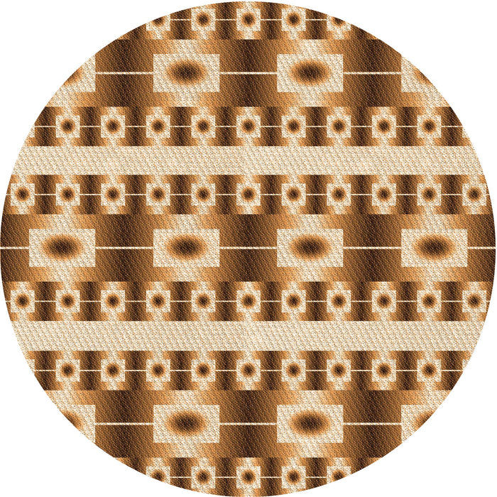 Square Patterned Mahogany Brown Rug, pat2320org