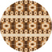 Square Patterned Mahogany Brown Rug, pat2320org