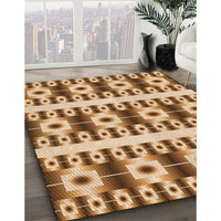 Patterned Mahogany Brown Rug, pat2320org