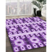 Patterned Dark Orchid Purple Rug in Family Room, pat2320pur