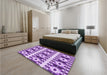 Round Machine Washable Transitional Dark Orchid Purple Rug in a Office, wshpat2320pur