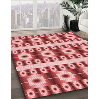 Patterned Pastel Pink Rug, pat2320rd