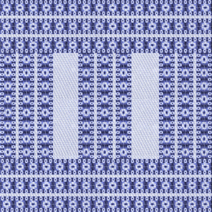 Round Patterned Royal Blue Rug, pat2321blu