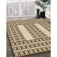 Patterned Red Brown Rug, pat2321brn