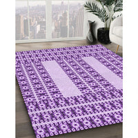 Patterned Blossom Pink Rug, pat2321pur