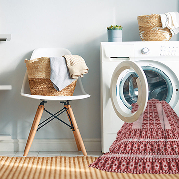 Machine Washable Transitional Pink Rug in a Washing Machine, wshpat2321rd