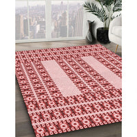 Patterned Baby Pink Rug, pat2321rd