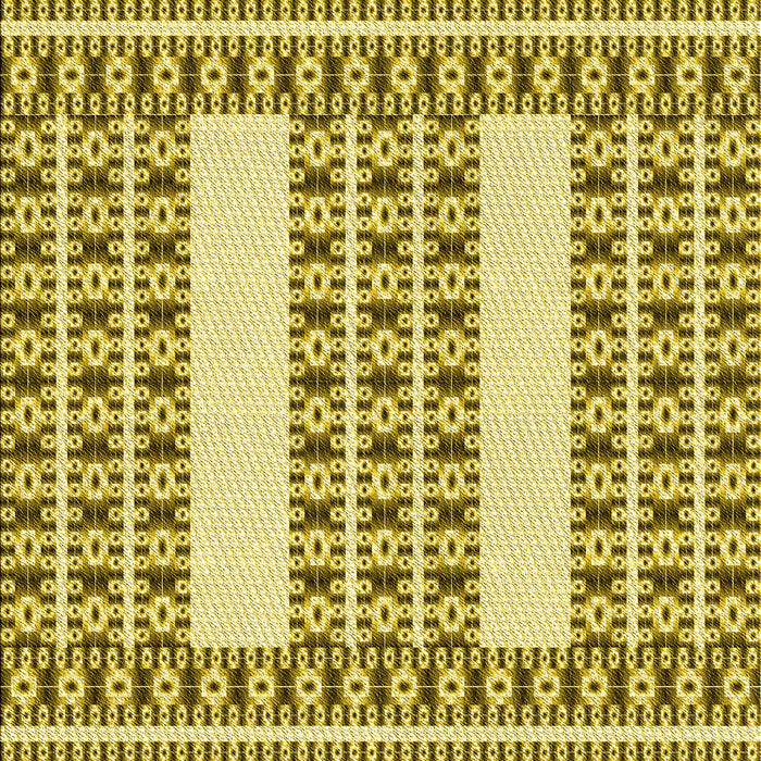 Patterned Dark Yellow Green Rug, pat2321yw