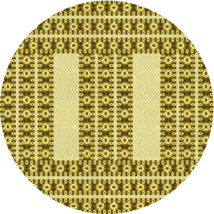 Square Machine Washable Transitional Dark Yellow Green Rug in a Living Room, wshpat2321yw