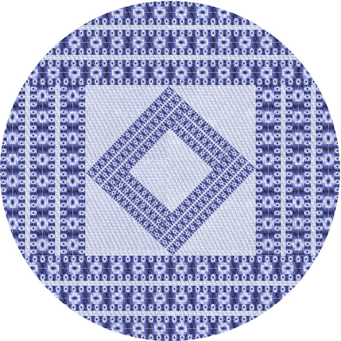 Square Patterned Royal Blue Rug, pat2323blu