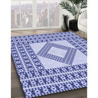 Patterned Royal Blue Rug, pat2323blu