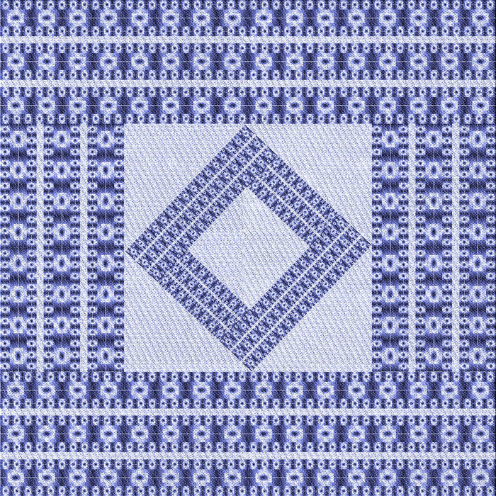 Round Machine Washable Transitional Royal Blue Rug, wshpat2323blu