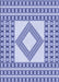 Machine Washable Transitional Royal Blue Rug, wshpat2323blu