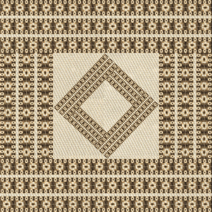 Round Patterned Red Brown Rug, pat2323brn