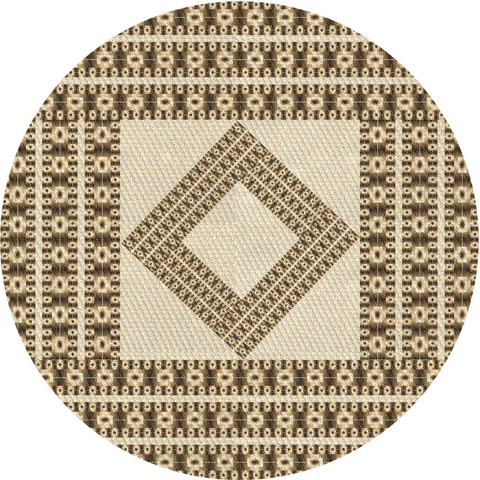 Square Patterned Red Brown Rug, pat2323brn