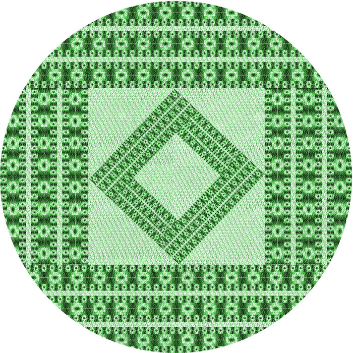 Square Patterned Jade Green Rug, pat2323grn