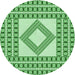 Square Patterned Jade Green Rug, pat2323grn