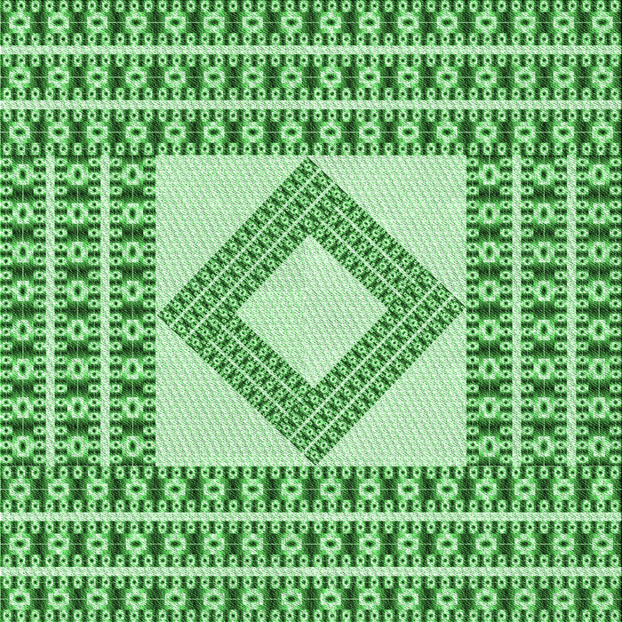 Round Patterned Jade Green Rug, pat2323grn