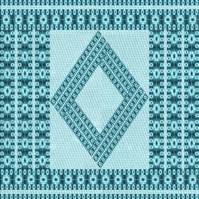 Patterned Dark Cyan Green Rug, pat2323lblu
