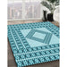 Machine Washable Transitional Dark Cyan Green Rug in a Family Room, wshpat2323lblu