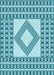 Machine Washable Transitional Dark Cyan Green Rug, wshpat2323lblu