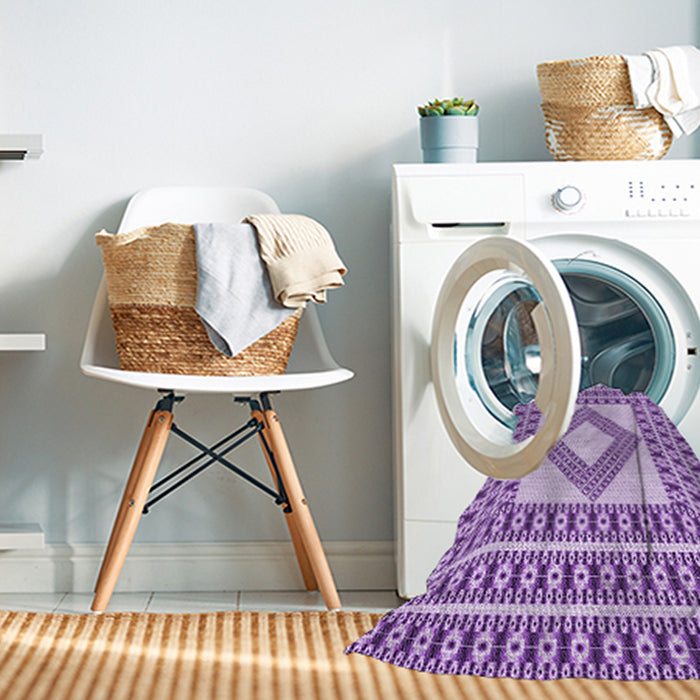 Machine Washable Transitional Blossom Pink Rug in a Washing Machine, wshpat2323pur