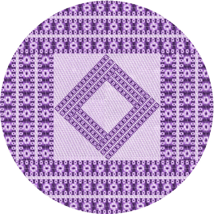 Square Patterned Blossom Pink Rug, pat2323pur