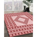 Patterned Baby Pink Rug in Family Room, pat2323rd