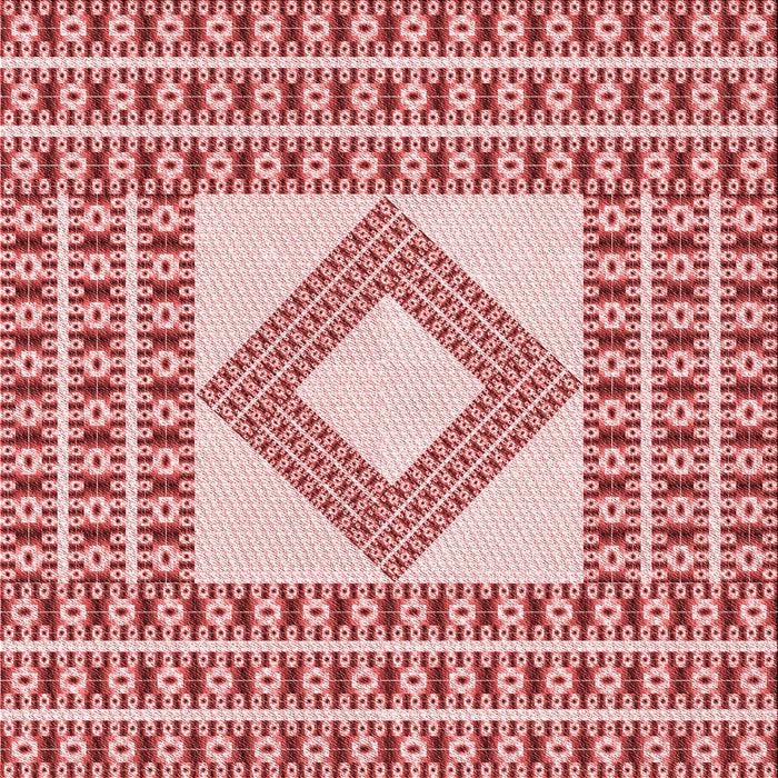 Round Machine Washable Transitional Pink Rug, wshpat2323rd