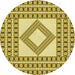 Square Patterned Dark Yellow Green Rug, pat2323yw