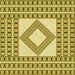 Round Patterned Dark Yellow Green Rug, pat2323yw