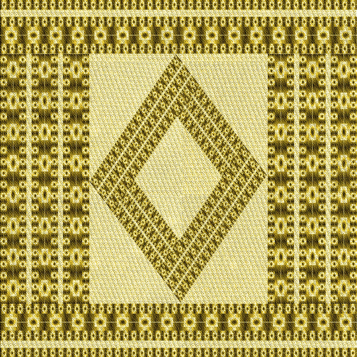 Machine Washable Transitional Dark Yellow Green Rug, wshpat2323yw