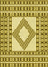 Patterned Dark Yellow Green Rug, pat2323yw