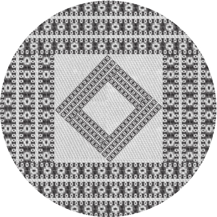 Sideview of Patterned Gray Novelty Rug, pat2323
