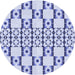 Square Patterned Blue Rug, pat2324blu