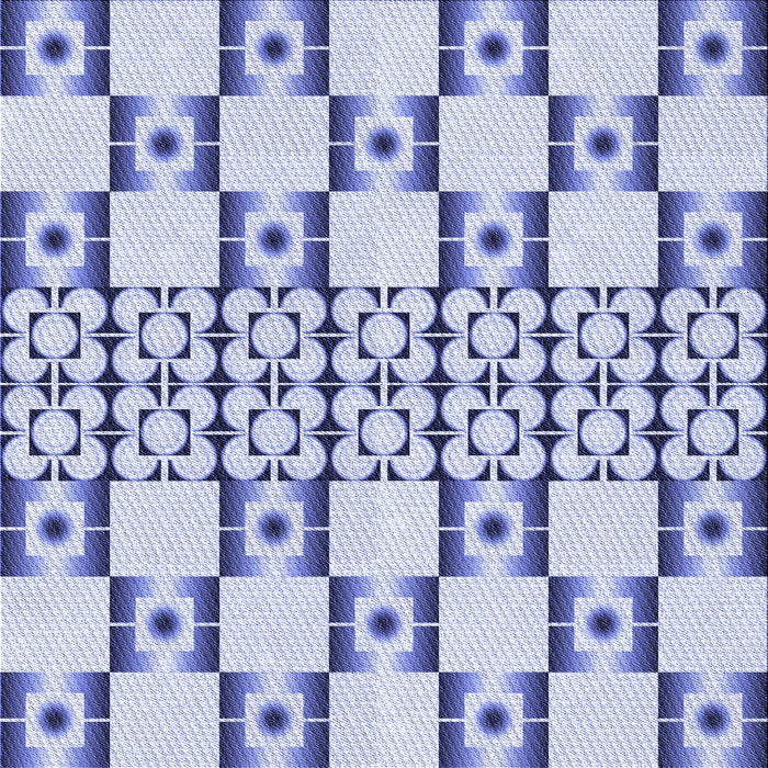 Round Patterned Blue Rug, pat2324blu