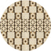 Square Patterned Golden Blonde Gold Rug, pat2324brn