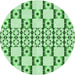 Square Patterned Light Green Rug, pat2324grn