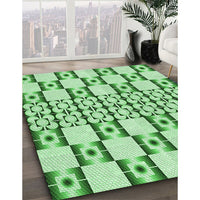 Patterned Light Green Rug, pat2324grn