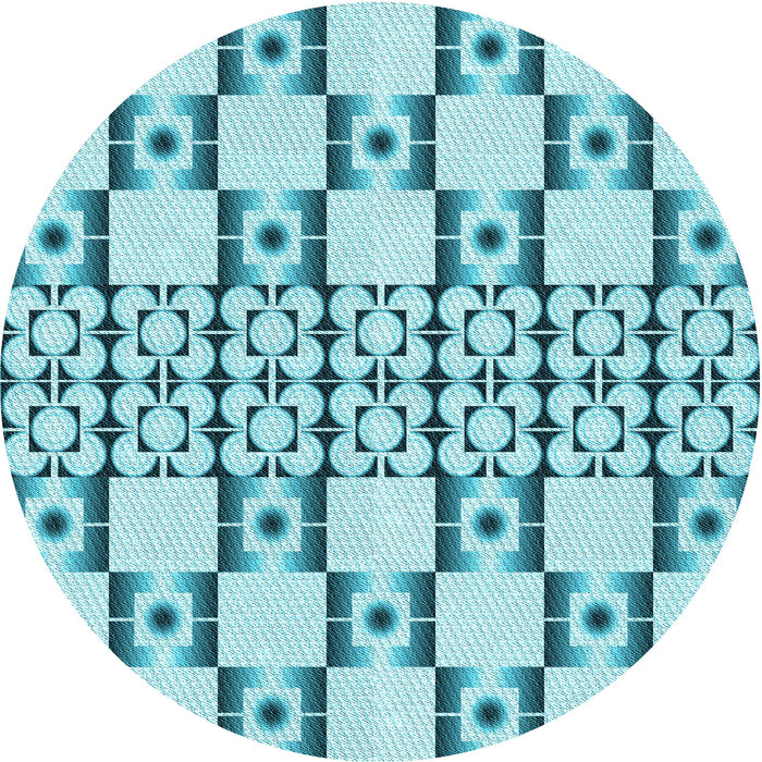 Square Patterned Blue Rug, pat2324lblu