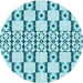 Square Patterned Blue Rug, pat2324lblu