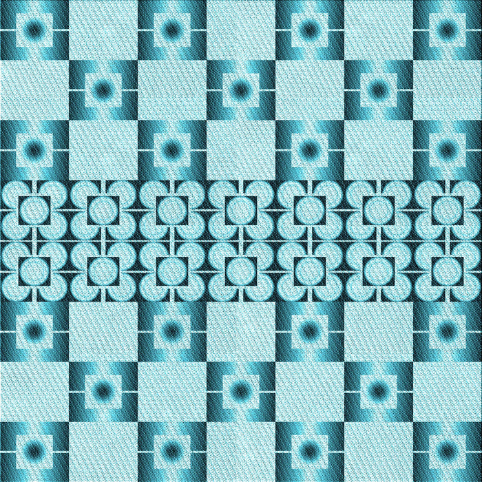 Round Patterned Blue Rug, pat2324lblu