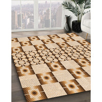 Patterned Deep Peach Orange Rug, pat2324org