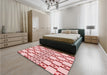 Patterned Red Rug in a Bedroom, pat2324rd